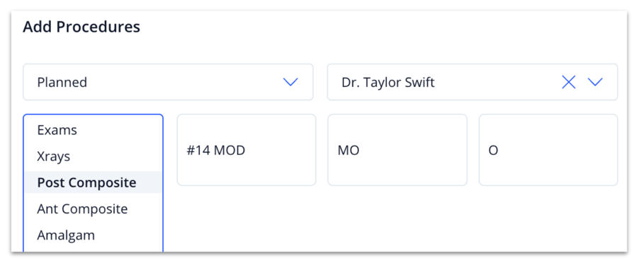 Procedure shortcuts